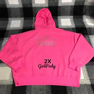 VS PINK CARMINE ROSE BLING FULL ZIP LOGO HOODIE IN LIMITED EDITION SIZE 2X - Picture 1 of 10