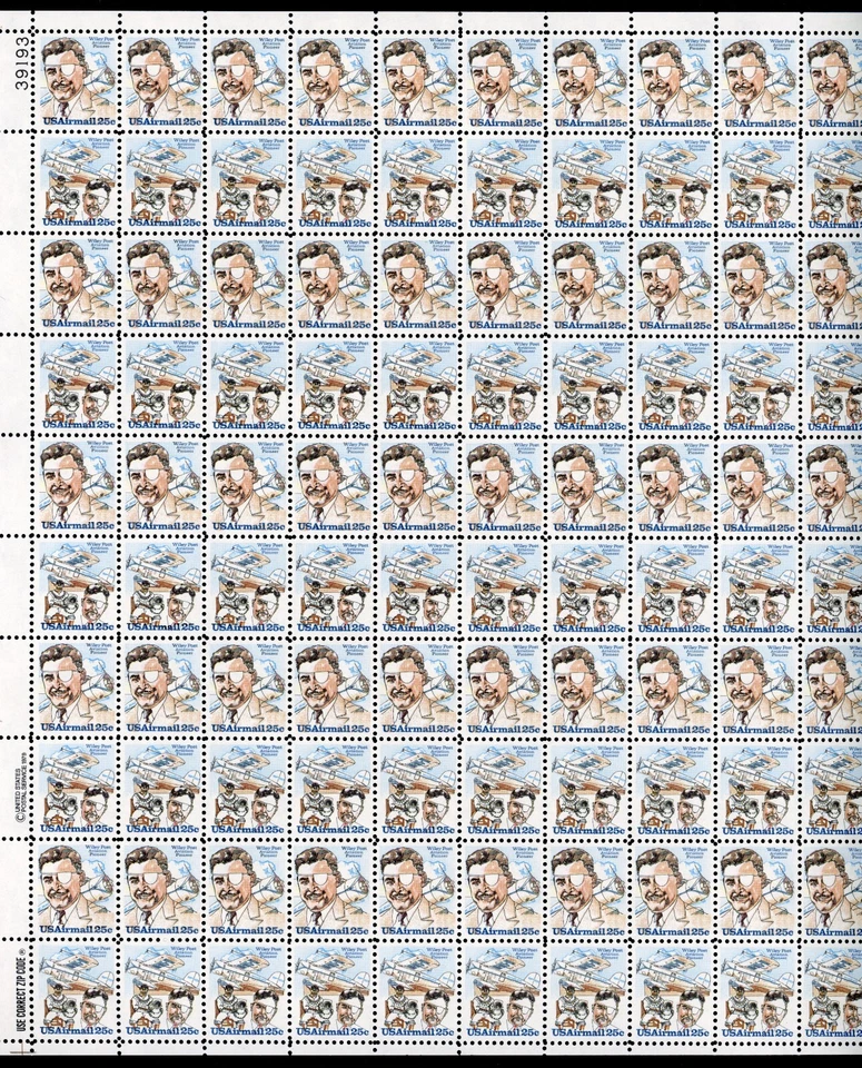 United States 1979 25c Wiley Post Issue Scott# C95-C96 Full Sheet Mint XF OG NH - Image 1 of 1