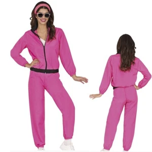 KARNEVAL FASCHING KOSTÜM DAMEN TRAININGSANZUG NEON PINK GR. 42 - 44 / L NEU OVP - Bild 1 von 2