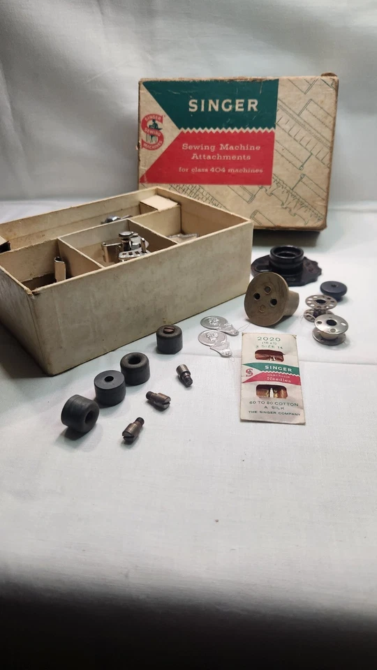 Vintage Singer Sewing Machine Attachments for Class 404 & Button Holder 654321 - Image 1 of 4