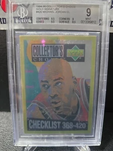 1994-95 Collector's Choice Gold Signature MICHAEL JORDAN CL #420 BGS 9 MINT - Picture 1 of 2