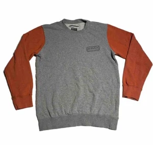 RVCA Boy's Large Grey /Orange Pullover “Balance Of Opposites” Logo Sweater - Picture 1 of 4