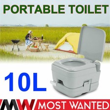 10L Square Flushing Potty Portable Toilet Chemical Loo Camping Caravan Outdoor
