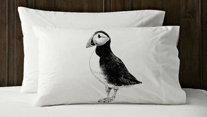Funda de Almohada Pingüino Frailecillo Negro Talla Queen Funda de Almohada de Algodón Decoración Costera - Imagen 1 de 1