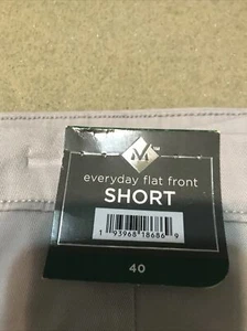 Member’s Mark Short Size 40 Men’s Everyday Stretch Flat Front Short Soft Silver - Picture 1 of 3