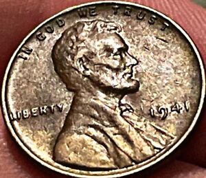 RARE 1941 Lincoln No Mint Mark Wheat Penny One Cent Coin collectible get it now