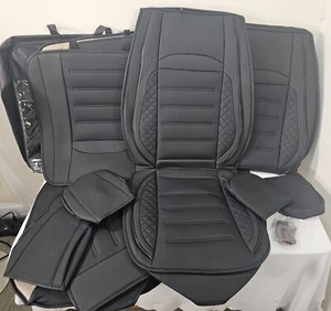 Fundas de asiento de cuero sintético Luckyman Club F150 2015-2024 SuperCrew 17-24 F250-F450 - Imagen 1 de 10