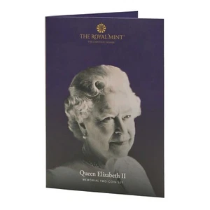 Royal Mint Her Majesty Queen Elizabeth II 1953 & 2022 £5 Memorial Two Coin Set - Picture 1 of 9