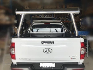 POLISHED STAINLESS STEEL LADDER RACK FOR UTE TUB LDV T60 2017-2019 (#104) - Picture 1 of 6