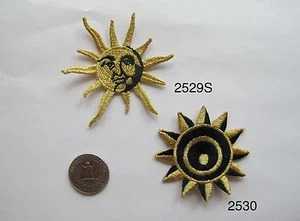 #2529,#2530 GOLD,BACK SUN,PAGAN ASTROLOGY EMBROIDERY IRON ON APPLIQUE PATCH - Picture 1 of 3