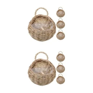 Set of 2 Hängekorb Aus Rattan Wandkörbe Hängekörbe Zum Organisieren - Bild 1 von 12