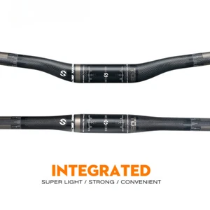 Carbon Fiber Mountain Bicycle Handlebar 31.8x580-760mm Flat or Rise Handlebar - Picture 1 of 44