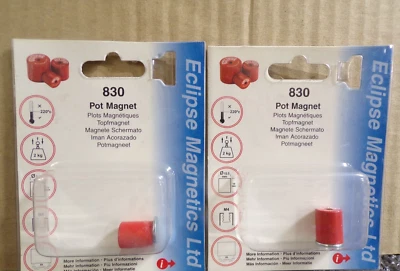 2PK ECLIPSE MAGNETICS 830 Imán de Olla Profunda Alnico 830, Fuerza de Tirada 4.4lb, (G) Foto 1 de 4