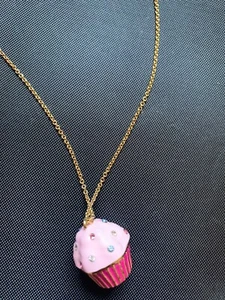 Kate Spade Necklace Cupcake Pink /gold Tone NWT - Picture 1 of 5