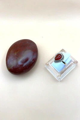 Anello Argento 925 In Corniola, mis 17 - Immagine 1 di 4