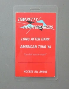 Tom Petty backstage pass laminated AUTHENTIC Long After Dark Tour '83 RED - Picture 1 of 1