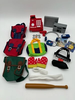 Lote Mixto de Accesorios Battat Mochilas Revistas Para Muñeca American Girl 18" Foto 1 de 4