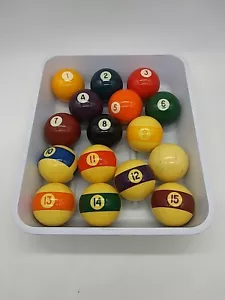 Vintage Set Of 2 1/4” Bakelite 5.8oz Pool Balls Unbranded COMPLETE SET Antique? - Picture 1 of 24