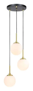 Globe Cluster Pendant Light Glass 3 Light Chandelier Ceiling Fixtures Lighting - Picture 1 of 7