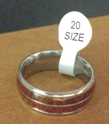 Мужская унисекс искусственного дерева синий инкрустация обручальное кольцо sz 10,5 из нержавеющей стали - Изображение 1 из 2