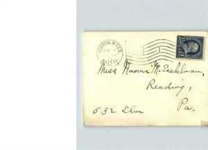 1897 Ladies cover, Boston, MA sent to Reading, Pennsylvania w/ 1 ct blue stamp - Foto 1 di 1