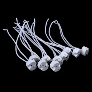 10Pcs / 20Pcs MR16 Base Ceramic Holder Socket Wire Connector GU5.3 Led Lamp - Picture 1 of 11