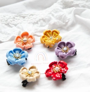 Sakura hair clip, Handcrafted Exquisite Japanese style Floral Hair clip pin gift - Picture 1 of 16