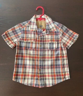Camisa con botones de manga corta multicolor 3T genuina para niños de Oshkosh Foto 1 de 3