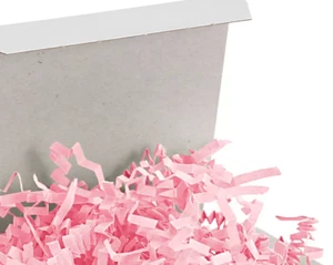 Crinkle Paper Shred for Packaging Gift Box / Basket Filler Color Pink 8 oz. Bag - Picture 1 of 1