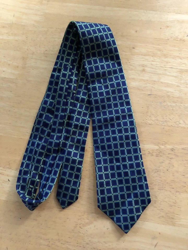 "Corbata de seda texturizada azul verde rosa de Londres 3,5"" X 58""" Foto 1 de 3