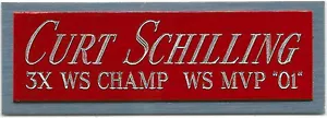 CURT SCHILLING RED SOX NAMENSSCHILD HANDSIGNIERT signed Baseball Display CUBE CASE - Bild 1 von 3