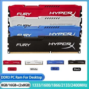 HyperX FURY 8GB 16GB DDR3 1333 1600 1866 2133 2400 240-Pin DIMM Desktop Memory - Picture 1 of 17