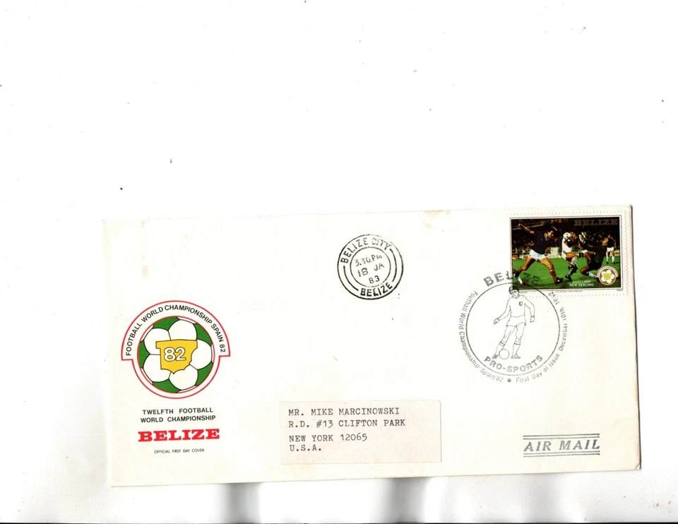 Belize FDC 1982 World Cup =issued 1983 -NO SCOTT #- - Image 1 of 1