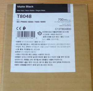 GENUINE EPSON T8048 Matte Black cartridge 700ml ORIGINAL unopened ink dated 2024 - Picture 1 of 3