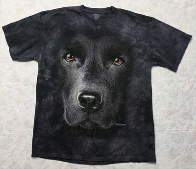 THE MOUNTAIN Black Lab dog t-shirt black Mens L Short Sleeve - Image 1 of 4