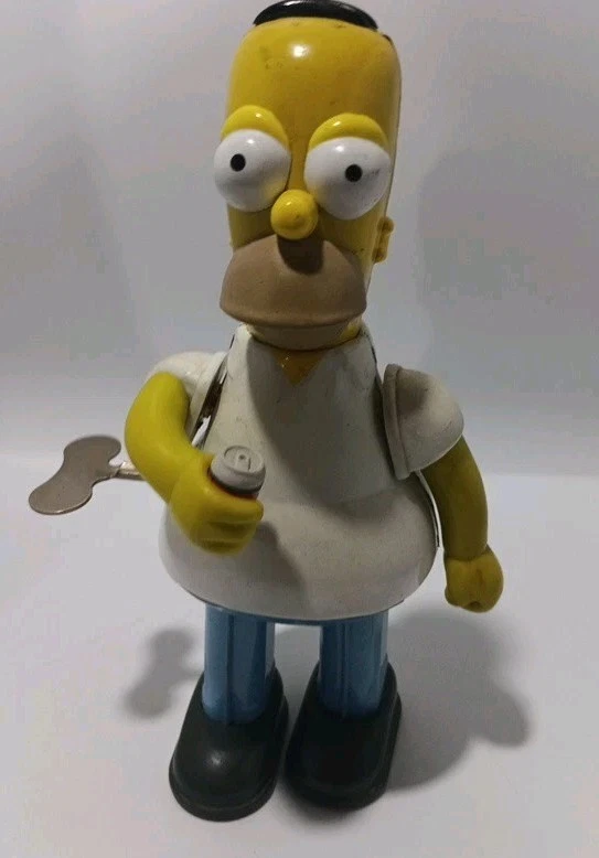 Los Simpson 2002 Rocket Usa Homer Simpson 8" juguete de cuerda de acción de hojalata Foto 1 de 4