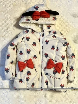 Abrigo acolchado Disney Junior Minnie Mouse talla 3T - Capucha con orejas - Forrado Sherpa Foto 1 de 4
