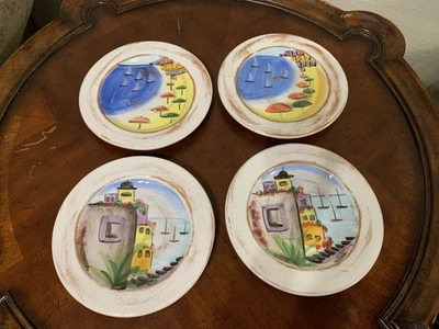 Juego de 4 platos de ensalada Vietri La Fenice Seacoast 8,5" Italia Foto 1 de 4