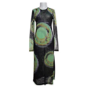 Wood Wood, Maxikleid, Größe: S, Grün/Mehrfarbig, Polyester, Batik, Mesh #oEh - Bild 1 von 6