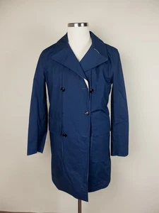 (KEINE ZOLLSTEUER) KIRED Kiton Navy Blau Beige Wende Trenchcoat 48 IT Medium - Bild 1 von 12
