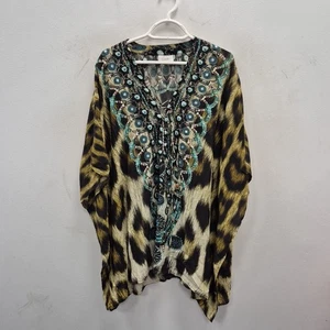 Camilla Franks Panthera Leopard Beach Resort Holiday Silk Kaftan Top One Size - Picture 1 of 7