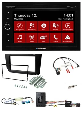 Blaupunkt 2DIN Lenkrad Bluetooth USB TMC DAB Navigation für Seat Ibiza 17-21 sch - Bild 1 von 4
