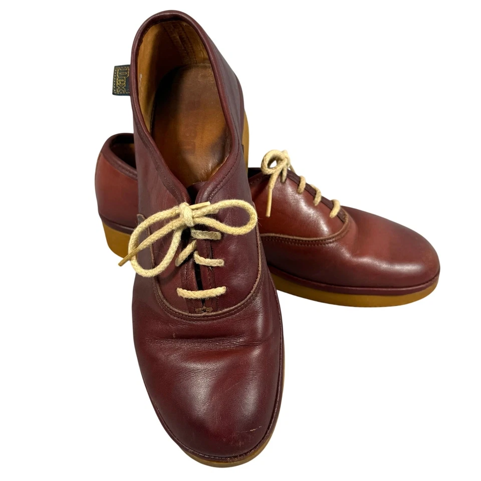 Zapatos Oxford Dexter de cuero rojo marrón vintage para mujer talla 10 M Foto 1 de 4