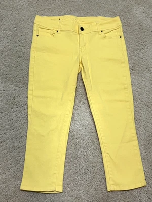 dELiA*s JUNIOR'S TAYLOR STRAIGHT LEG STRETCH SKINNY JEANS SZ 3/4, YELLOW, EUC! - Image 1 of 4