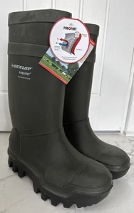 Stivali Dunlop Wellington Purofort Thermo+ sicurezza completa unisex verdi pull on UK 10 - Foto 1 di 18
