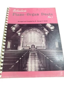 Vintage 1961 Schuler Klavier Orgel Duette Nr. 1 Kirchenlieder Kirchenmusik Spiralbuch - Bild 1 von 6
