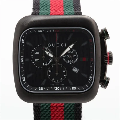 Gucci Coupe 131.2 SS SS & Nylon QZ Black Dial - Image 1 of 4