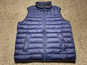 Solaris Puffer Vest Men XXL Natural Down Blue Packable Nylon Lightweight Jacket - Picture 1 of 9