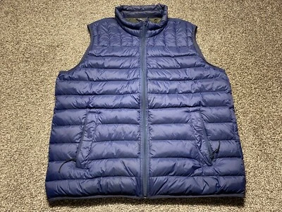 Solaris Puffer Vest Men XXL Natural Down Blue Packable Nylon Lightweight Jacket - Image 1 of 4