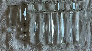 Lampadario antico candelabro 6 prismi bara cristallo abbinati, bottoni 4", - Foto 1 di 5